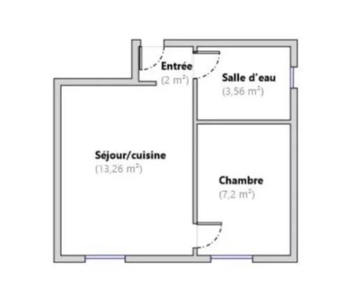 Plan du lot — 2 pièces RDC, La Turbie