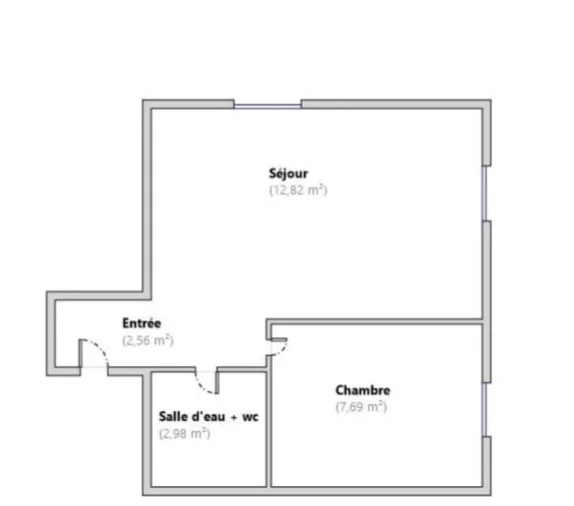 Plan du lot — 2 pièces RDC vue mer, La Turbie
